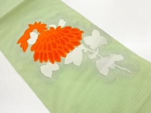 絽綴れ抽象花葉模様織出し名古屋帯